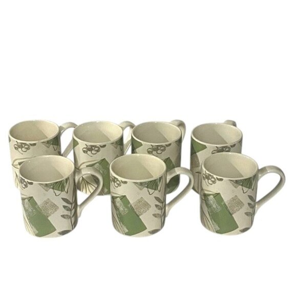 Corelle Textured Leaves 3 7/8" Stoneware Mugs Set of 7 - Picture 4 of 9